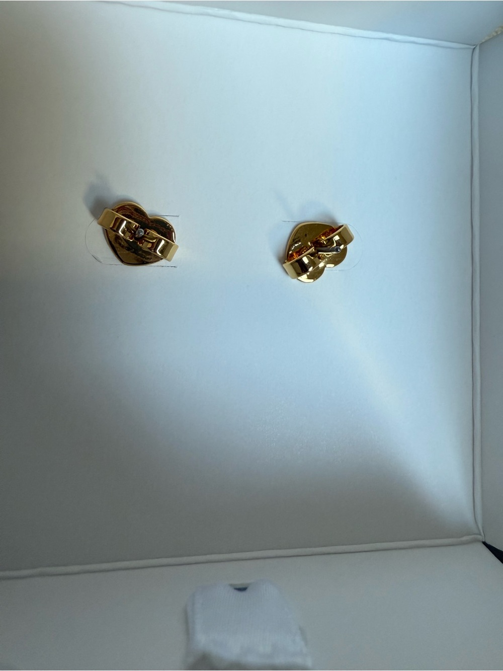 Gold Ball and Cubic Zirconia Stud Earrings - NIB - Picture 2 of 3